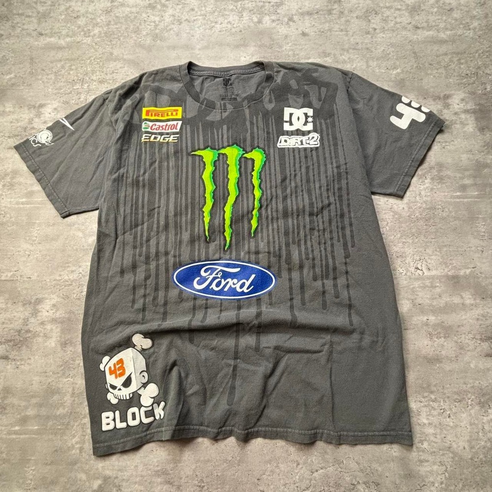 DC Ken Block Monster Energy Ford Racing Shirt Mens Large Black Vintage 43